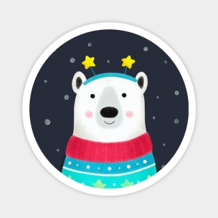 Polar Bear Christmas Magnet